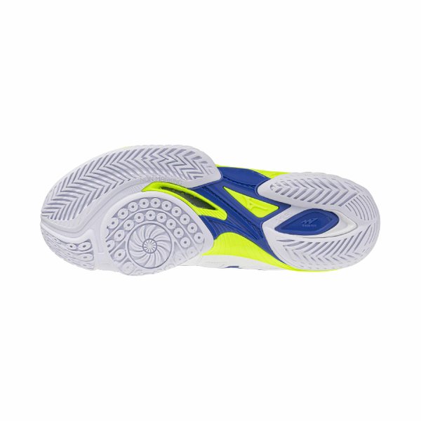26SS Wave Claw EL 2 Badminton Shoe (White / Dazzling Blue / Lightning Yellow) [Unisex]