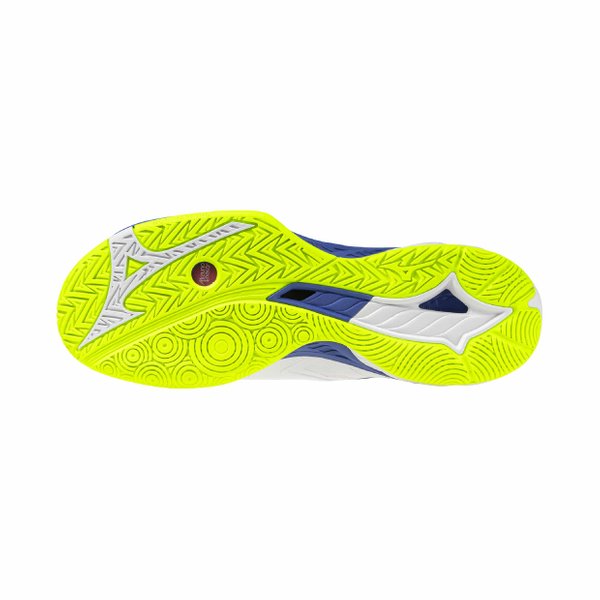 26SS Wave Fang 2 Badminton Shoe (White / Dazzling Blue / Lightning Yellow) [Unisex]