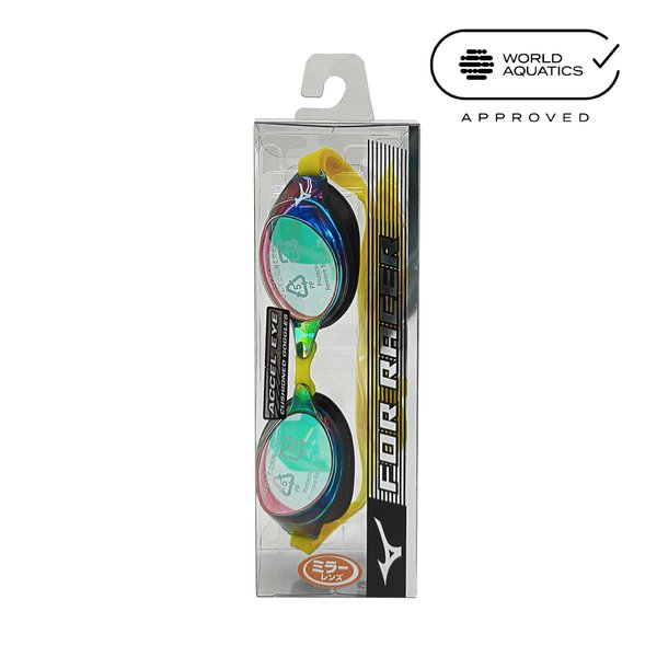ACCEL EYE Racing Goggles w/ Mirror Lens (Cushioned) Aqua Blue x Ruby Mirror