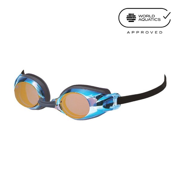 Junior Racing Goggles w/ Mirror Lens (Cushioned) (Blue x Yellow Mirror TV: 17%)