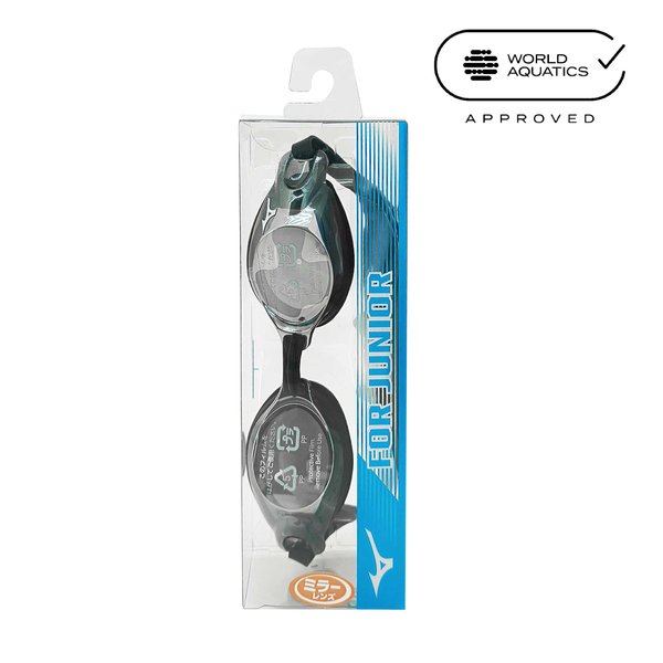 Junior Racing Goggles w/ Mirror Lens (Cushioned) (Smoke x Silver Mirror TV: 12%)