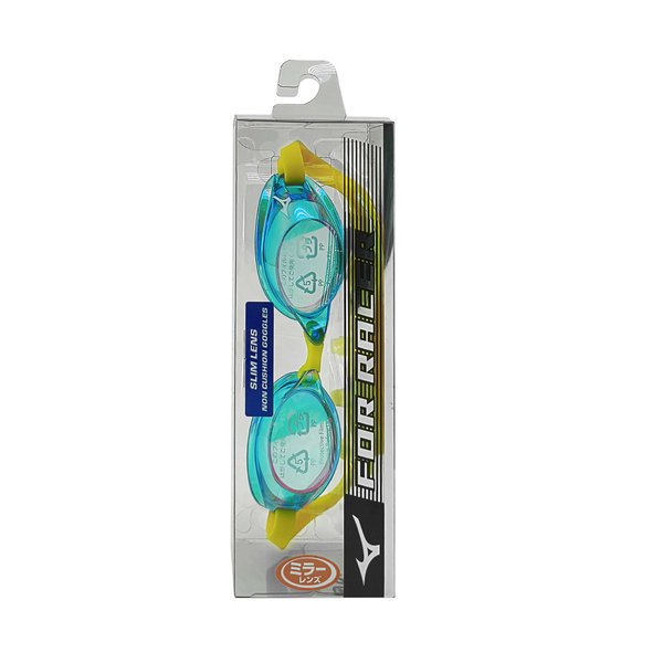 Racing Goggles w/ Slim Mirror Lens (Non-Cushioned) (Aqua Blue x Ruby Mirror)