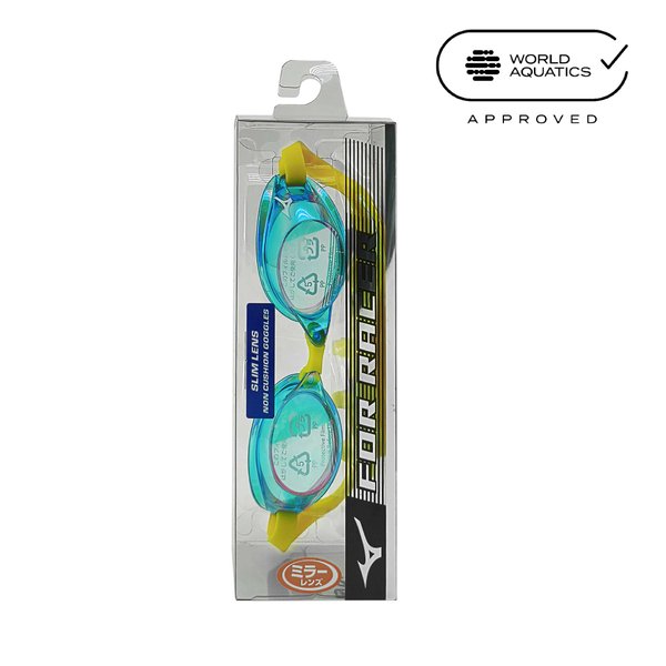 Racing Goggles w/ Slim Mirror Lens (Non-Cushioned) (Aqua Blue x Ruby Mirror)