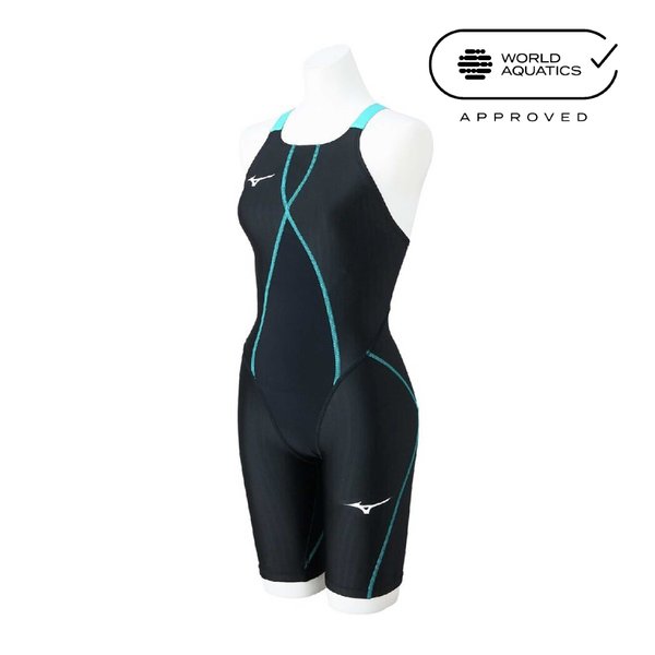 GX SONIC DUAL Racing Half Suit (Black x Turquoise) (Women's)