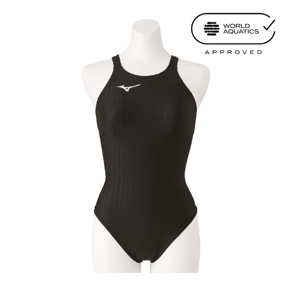 STREAM ACE Medium-Cut Racing Suit (Race Open Back) (Black) (Women's)