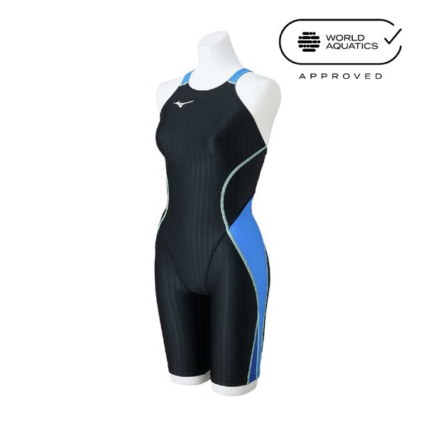 STREAM ACE Racing Half Suit (Race Open Back) (Black x Light Blue x Neo Mint) (Junior Girls')